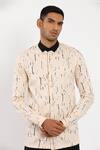 Buy_Son Of A Noble Snob_Peach Premium Cotton Printed Shirt_at_Aza_Fashions