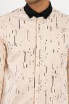 Son Of A Noble Snob_Peach Premium Cotton Printed Shirt_at_Aza_Fashions