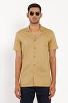 Buy Son Of A Noble Snob Gold Premium Cotton Notched Collar Shirt at Aza Fashions Buy_Son Of A Noble Snob_Gold Premium Cotton Notched Collar Shirt_at_Aza_Fashions
