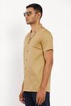 Buy Son Of A Noble Snob Gold Premium Cotton Notched Collar Shirt Online at Aza Fashions Buy_Son Of A Noble Snob_Gold Premium Cotton Notched Collar Shirt_Online_at_Aza_Fashions