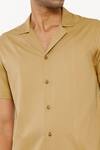 Shop Son Of A Noble Snob Gold Premium Cotton Notched Collar Shirt Online at Aza Fashions Shop_Son Of A Noble Snob_Gold Premium Cotton Notched Collar Shirt_Online_at_Aza_Fashions