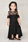 Buy_Arihant Rai Sinha_Black Lycra Asymmetric Gown For Girls_at_Aza_Fashions