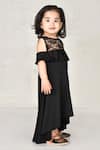 Arihant Rai Sinha_Black Lycra Asymmetric Gown For Girls_Online_at_Aza_Fashions