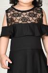 Shop_Arihant Rai Sinha_Black Lycra Asymmetric Gown For Girls_Online_at_Aza_Fashions
