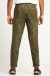 Shop Son Of A Noble Snob Green 100% Linen Twig Toco Printed Trouser at Aza Fashions Shop_Son Of A Noble Snob_Green 100% Linen Twig Toco Printed Trouser_at_Aza_Fashions