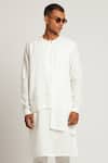 Buy_Son of A Noble Snob_White Mansa Linen Asymmetric Kurta_at_Aza_Fashions