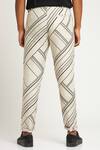 Shop_Son Of A Noble Snob_Ivory 100% Linen Geometric Toco Printed Trouser_at_Aza_Fashions