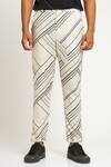 Son Of A Noble Snob_Ivory 100% Linen Geometric Toco Printed Trouser_Online_at_Aza_Fashions