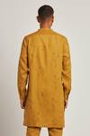 Shop Son Of A Noble Snob Yellow 100% Linen Botany Print Gurung Kurta at Aza Fashions Shop_Son Of A Noble Snob_Yellow 100% Linen Botany Print Gurung Kurta_at_Aza_Fashions