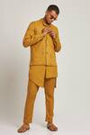 Buy_Son of A Noble Snob_Brown 100% Linen Printed Botany Downtown Bundi  _at_Aza_Fashions