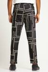 Shop Son Of A Noble Snob Black 100% Linen Printed Maze Toco Trouser at Aza Fashions Shop_Son Of A Noble Snob_Black 100% Linen Printed Maze Toco Trouser_at_Aza_Fashions