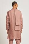 Shop_Son of A Noble Snob_Purple 100% Linen Plain Dumka Layered Kurta _at_Aza_Fashions