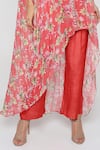 Shop_Bha sha_Coral Shantoon Printed V Neck Maana Kaftan Pant Set _Online_at_Aza_Fashions