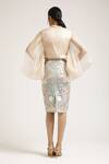 Shop_Pankaj & Nidhi_Blue Tulle Embroidered Skirt_at_Aza_Fashions