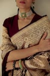 Shop_Mimamsaa_Purple Satin Silk Brocade Floral Maheema Saree _Online_at_Aza_Fashions
