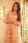 Buy_Gopi Vaid_Pink Jacket Silk Sharara Lurex Utsav Kurta With _Online_at_Aza_Fashions