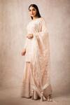 Buy_Ajiesh Oberoi_Pink Chanderi Round Kurta Sharara Set _Online_at_Aza_Fashions