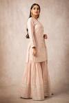 Ajiesh Oberoi_Pink Chanderi Round Kurta Sharara Set _Online_at_Aza_Fashions