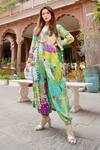 Buy_Payal Singhal_Green Crepe Printed Animal Jacket Open And Jogger Pant Set _at_Aza_Fashions