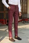 Buy_Raw & Rustic by Niti Bothra_Wine 40 Lea Solid Handcrafted Straight Pant 