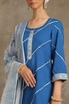 Shop_Maison Shefali_Blue Cotton Round Printed Kurta And Sharara Set _Online_at_Aza_Fashions