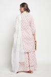 Shop_Maison Shefali_White Cotton Gota Work Printed Kurta Sharara Set _at_Aza_Fashions