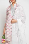 Shop_Maison Shefali_White Cotton Gota Work Printed Kurta Sharara Set _Online_at_Aza_Fashions