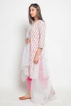 Shop Maison Shefali White Kota Doria Hand Block Printed Kurta Set Online at Aza Fashions Shop_Maison Shefali_White Kota Doria Hand Block Printed Kurta Set _Online_at_Aza_Fashions