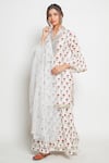 Buy_Maison Shefali_White Cotton Printed Kurta Sharara Set _at_Aza_Fashions