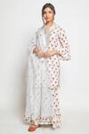 Maison Shefali_White Cotton Printed Kurta Sharara Set _Online_at_Aza_Fashions