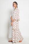 Shop_Maison Shefali_White Cotton Printed Kurta Sharara Set _Online_at_Aza_Fashions