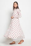 Buy_Maison Shefali_White Cotton Printed Flared Kurta And Palazzo Set _at_Aza_Fashions