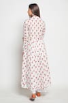 Shop_Maison Shefali_White Cotton Printed Flared Kurta And Palazzo Set _at_Aza_Fashions