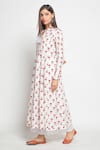 Maison Shefali_White Cotton Printed Flared Kurta And Palazzo Set _Online_at_Aza_Fashions