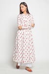 Shop_Maison Shefali_White Cotton Printed Flared Kurta And Palazzo Set _Online_at_Aza_Fashions
