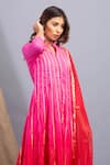 Buy_Maison Shefali_Pink Cotton Embroidered Anarkali With Dupatta _Online_at_Aza_Fashions