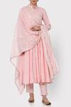 Buy_Maison Shefali_Pink Cotton Zubeida Anarkali Set _at_Aza_Fashions