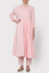 Buy_Maison Shefali_Pink Cotton Zubeida Anarkali Set _Online_at_Aza_Fashions