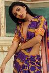Shop_Swati Vijaivargie_Purple Viscose Modal Embroidery V Neck Blouse _Online_at_Aza_Fashions