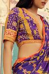 Swati Vijaivargie_Purple Viscose Modal Embroidery V Neck Blouse _at_Aza_Fashions