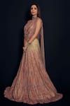 Shop_Tarun Tahiliani_Beige Tulle Embroidered Lehenga Set _at_Aza_Fashions