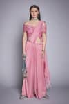 Buy_Jade By Monica & Karishma_Pink Organza Pre-draped Pant Saree With Blouse  _at_Aza_Fashions