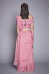 Shop_Jade By Monica & Karishma_Pink Organza Pre-draped Pant Saree With Blouse  _at_Aza_Fashions