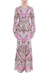 Buy_Manish Arora_Pink Net Round Embellished Gown  _at_Aza_Fashions