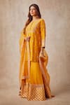 Buy Ajiesh Oberoi Yellow Organza, Chanderi Round Kurta Gharara Set at Aza Fashions Buy_Ajiesh Oberoi_Yellow Organza, Chanderi Round Kurta Gharara Set _at_Aza_Fashions