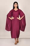 Buy_Khwaab by Sanjana Lakhani_Pink Rebella Silk Slit Sleeve Dress_at_Aza_Fashions