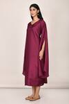 Buy_Khwaab by Sanjana Lakhani_Pink Rebella Silk Slit Sleeve Dress_Online_at_Aza_Fashions