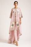 Buy_Pankaj & Nidhi_Pink Lustre Organza Open Embroidered Jacket With Inner _at_Aza_Fashions