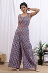 Marche_Blue Cotton Printed Paisley Square Neck Pop Jumpsuit_Online_at_Aza_Fashions