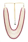 Shop_Ruby Raang_White Beads Colorblock Layered Necklace _Online_at_Aza_Fashions